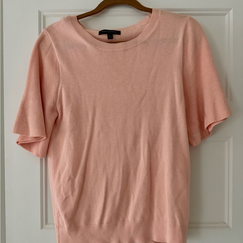 Pink Short Sleeve Sweater